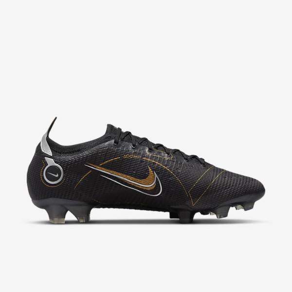 Nike Mercurial Vapor 14 Elite FG Firm-Grounds Moški Nogometni Čevlji Črna / Kovinski Srebrna / Siva / Kovinski Zlato | NK052HBI