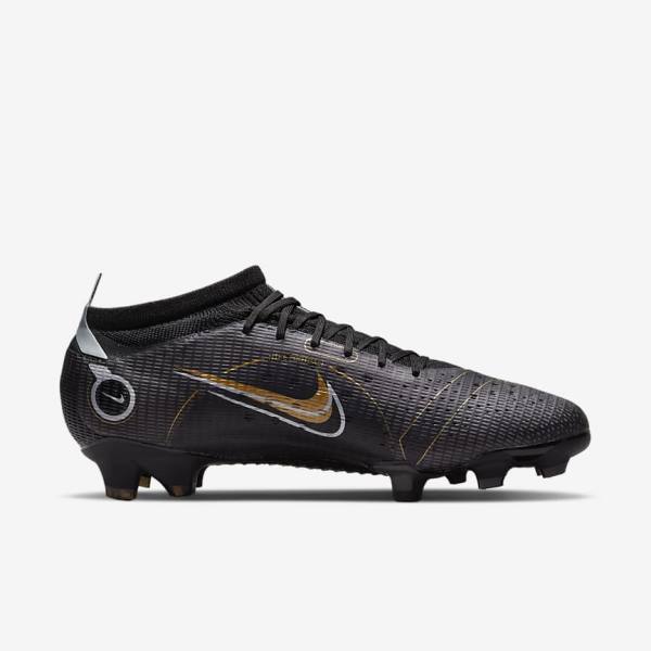 Nike Mercurial Vapor 14 Pro FG Firm-Ground Ženske Nogometni Čevlji Črna / Kovinski Srebrna / Siva / Kovinski Zlato | NK857JYI