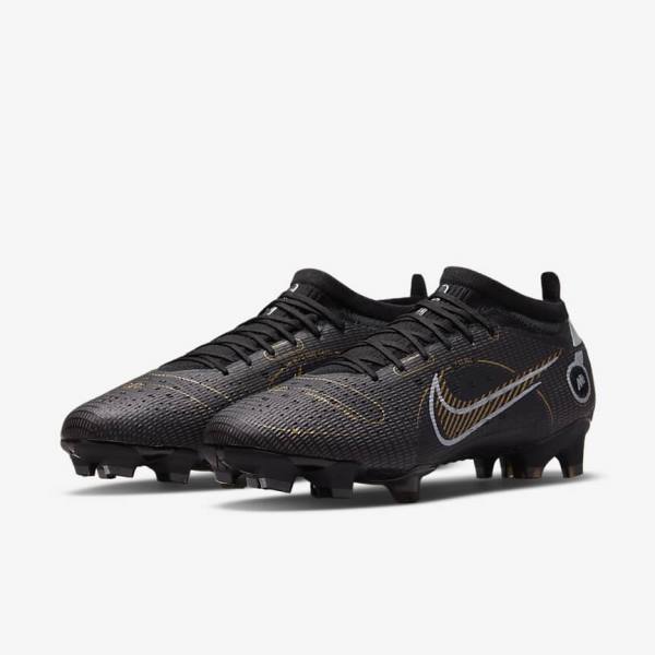 Nike Mercurial Vapor 14 Pro FG Firm-Ground Ženske Nogometni Čevlji Črna / Kovinski Srebrna / Siva / Kovinski Zlato | NK857JYI