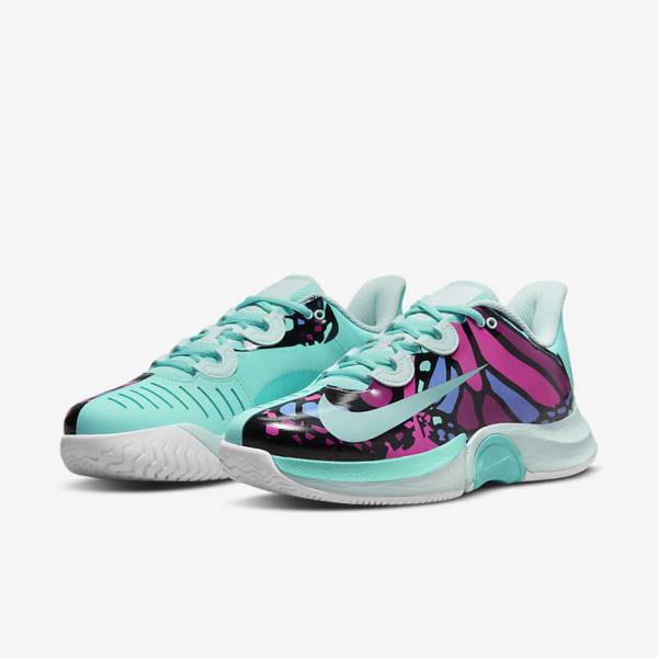 Nike NikeCourt Air Zoom GP Turbo Naomi Osaka Ženske Tenis Copati Turkizna / Črna / Fuksija / Turkizna | NK241GBZ