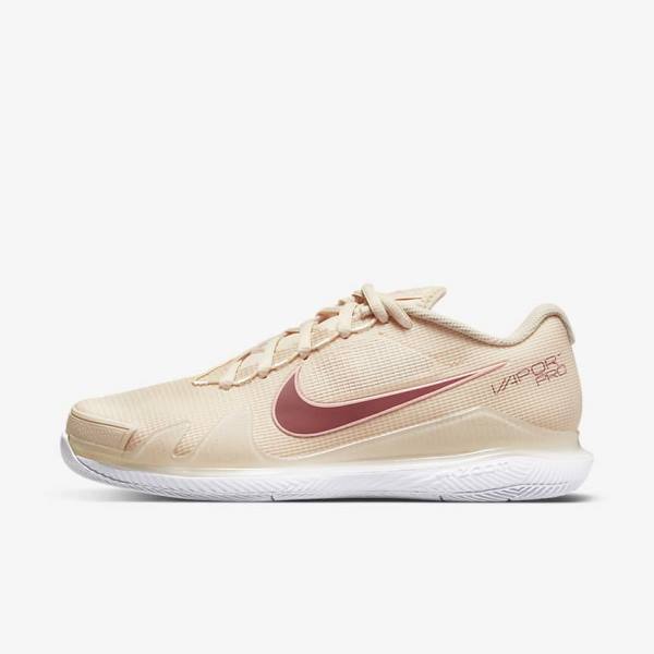 Nike NikeCourt Air Zoom Vapor Pro Hard-Court Ženske Tenis Copati Bela / Koral / Rdeča | NK532HKJ