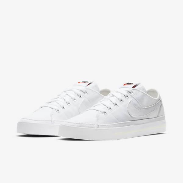 Nike NikeCourt Legacy Canvas Ženske Superge Bela | NK724DGQ