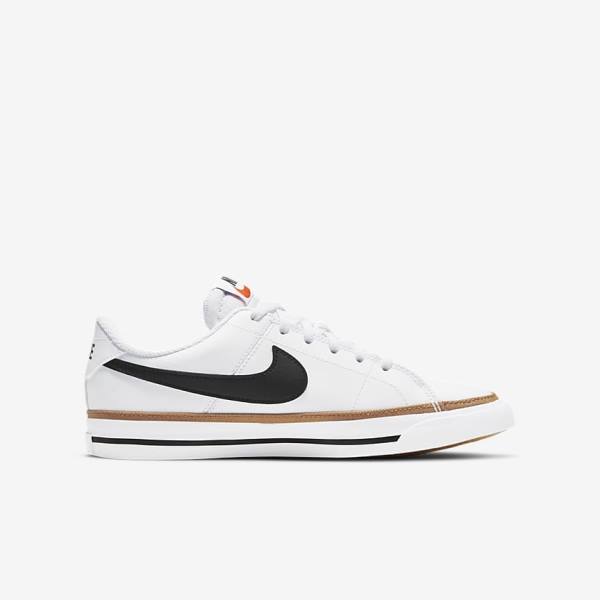 Nike NikeCourt Legacy Older Otroci Superge Bela / Svetloba Rjav / Črna | NK193MYZ