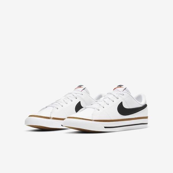 Nike NikeCourt Legacy Older Otroci Superge Bela / Svetloba Rjav / Črna | NK193MYZ