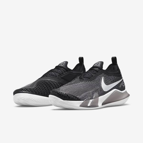 Nike NikeCourt React Vapor NXT Clay Court Moški Tenis Copati Črna / Bela | NK364TOL