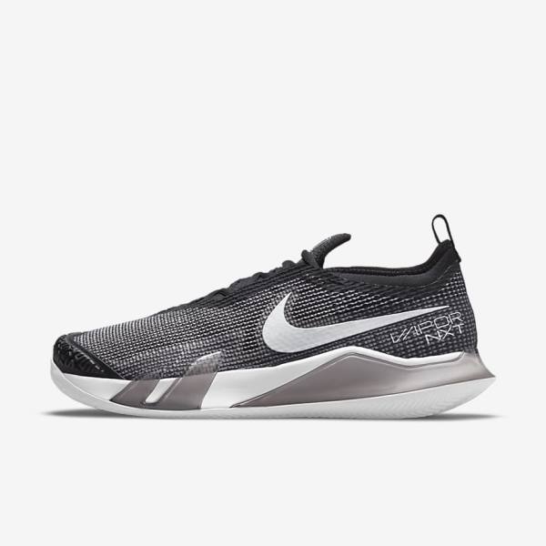 Nike NikeCourt React Vapor NXT Clay Court Moški Tenis Copati Črna / Bela | NK364TOL