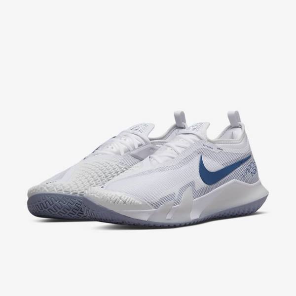 Nike NikeCourt React Vapor NXT Hard-Court Moški Tenis Copati Bela / Mornarica | NK849ZAN