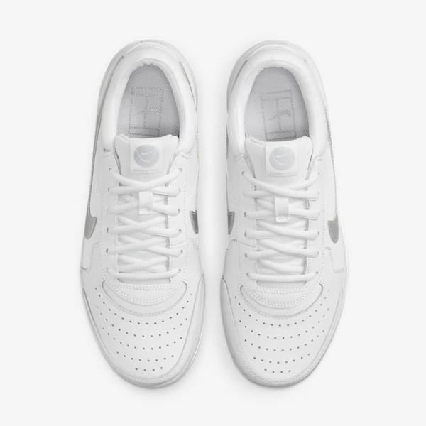 Nike NikeCourt Zoom Lite 3 Ženske Tenis Copati Bela / Kovinski Srebrna | NK863RVQ