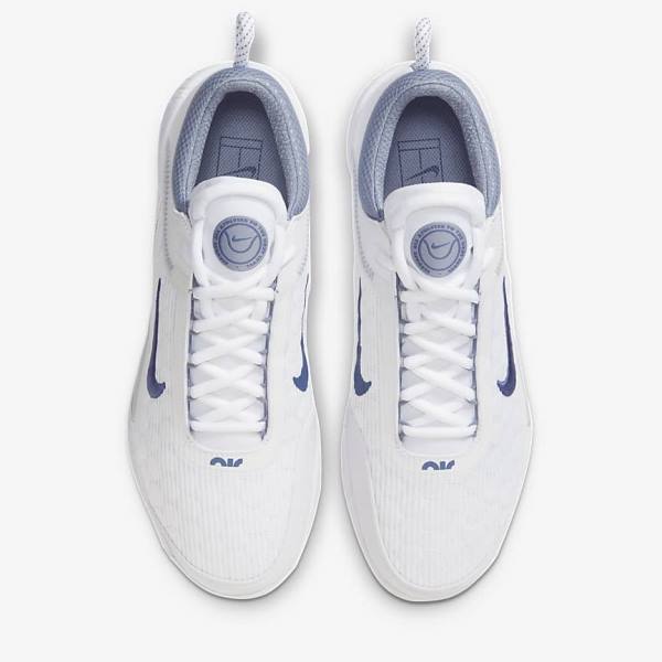 Nike NikeCourt Zoom NXT Hard Court Moški Tenis Copati Bela / Siva / Mornarica | NK381KDH