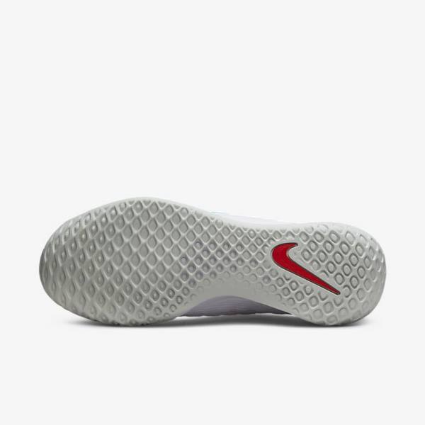 Nike NikeCourt Zoom NXT Hard Court Ženske Tenis Copati Bela / Svetloba Srebrna / Rdeča / Turkizna | NK391IYN