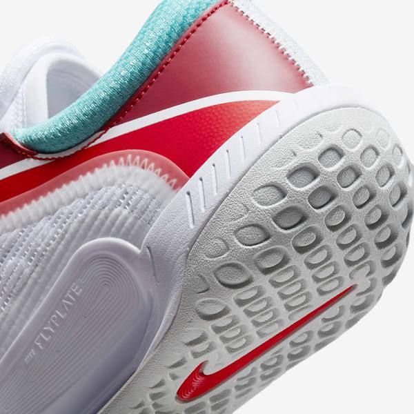 Nike NikeCourt Zoom NXT Hard Court Ženske Tenis Copati Bela / Svetloba Srebrna / Rdeča / Turkizna | NK391IYN