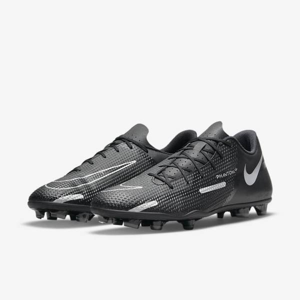 Nike Phantom GT2 Club MG Multi-Ground Moški Nogometni Čevlji Črna / Temno Siva / Kovinski Srebrna | NK083JOC