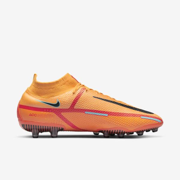 Nike Phantom GT2 Dynamic Fit Elite AG-Pro Artificial-Grass Ženske Nogometni Čevlji Oranžna / Svetloba Rdeča / Črna | NK512ANG