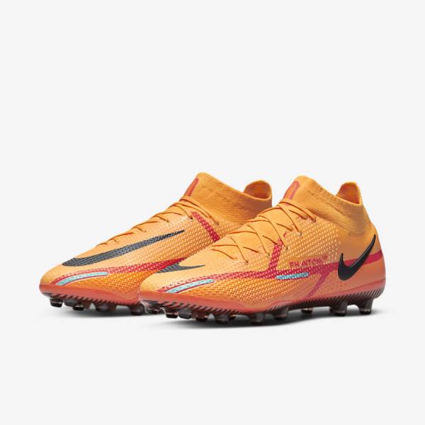 Nike Phantom GT2 Dynamic Fit Elite AG-Pro Artificial-Grass Ženske Nogometni Čevlji Oranžna / Svetloba Rdeča / Črna | NK512ANG