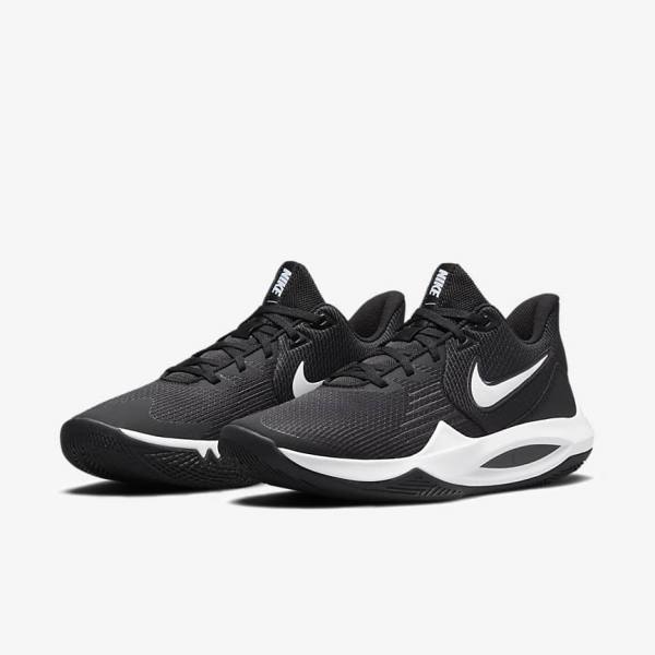 Nike Precision 5 Moški Košarkaški Copati Črna / Temno Siva / Bela | NK026BIH