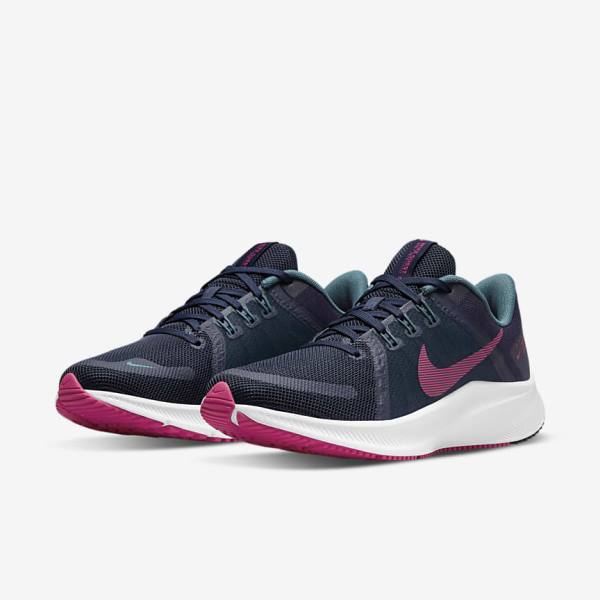 Nike Quest 4 Road Ženske Tekaški Čevlji Modra / Siva Zelena / Bela / Roza | NK381ZDH