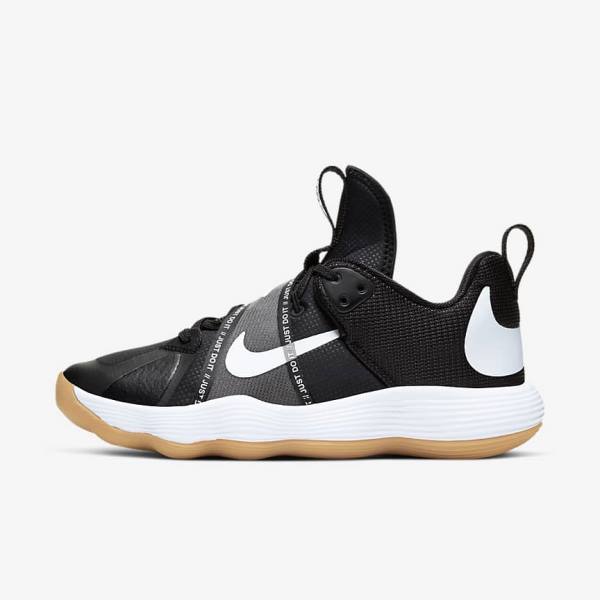 Nike React HyperSet Indoor Court Ženske Športni Copati Črna / Svetloba Rjav / Bela | NK243WOF