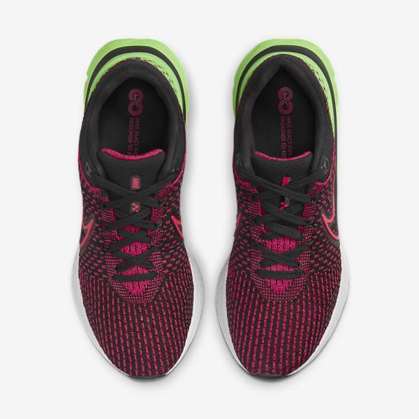 Nike React Infinity Run Flyknit 3 Road Moški Tekaški Čevlji Črna / Zelena / Rdeča | NK659EMA