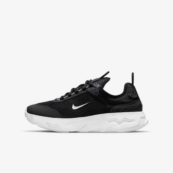 Nike React Live Older Otroci Superge Črna / Temno Siva / Bela | NK081AVQ