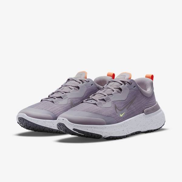 Nike React Miler 2 Shield Weatherised Road Ženske Tekaški Čevlji Siva / Oranžna / Vijolična | NK925HMZ