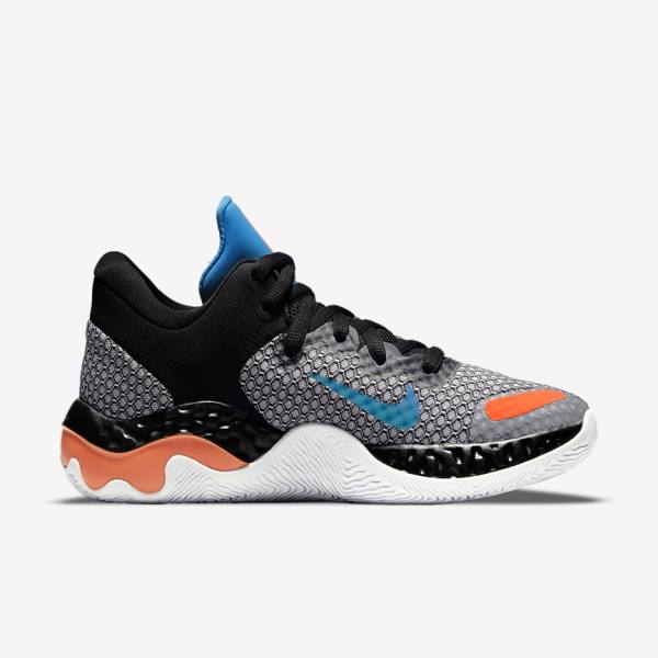 Nike Renew Elevate 2 Moški Košarkaški Copati Črna / Bela / Oranžna / Svetloba Modra | NK907DNL