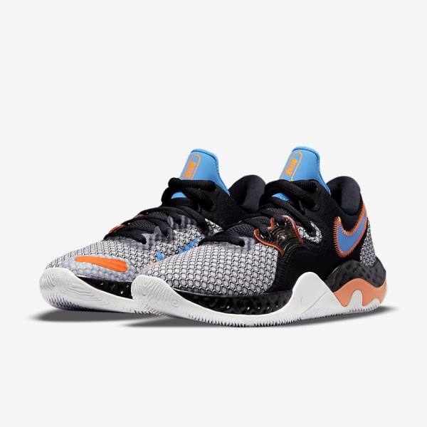 Nike Renew Elevate 2 Moški Košarkaški Copati Črna / Bela / Oranžna / Svetloba Modra | NK907DNL