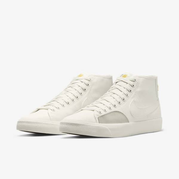 Nike SB BLZR Court Mid Premium Moški Skate Čevlji Bela | NK468FJT