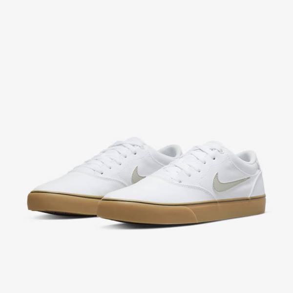 Nike SB Chron 2 Canvas Moški Skate Čevlji Bela / Svetloba Rjav / Svetloba Bež | NK487JCT