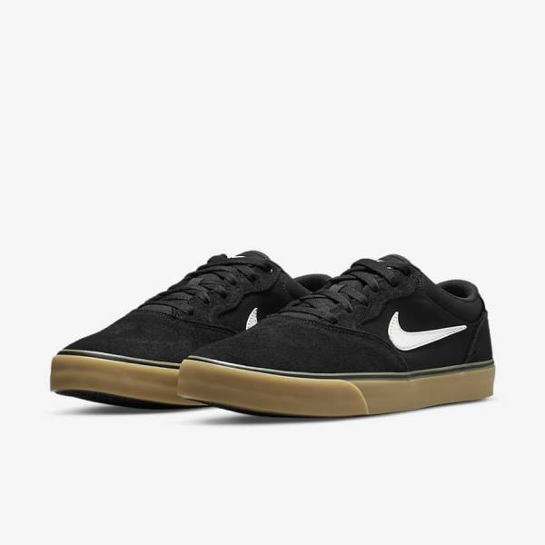 Nike SB Chron 2 Moški Skate Čevlji Črna / Svetloba Rjav / Bela | NK468QMS