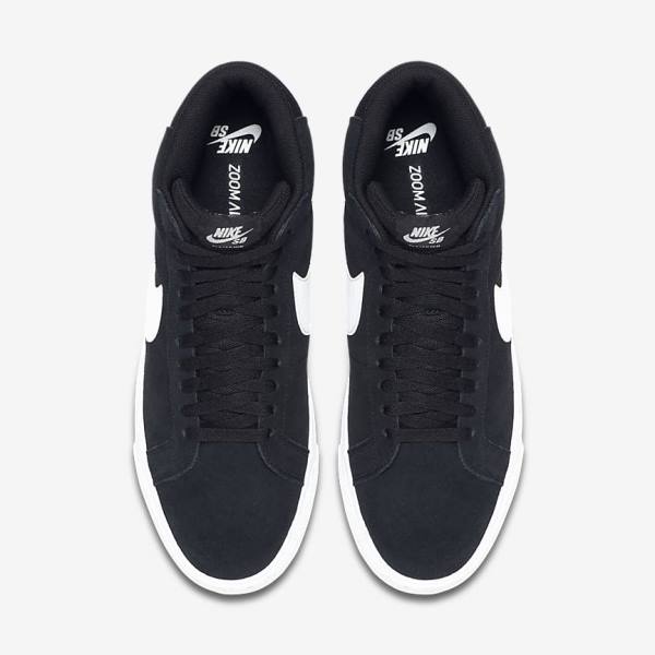 Nike SB Zoom Blazer Mid Moški Skate Čevlji Črna / Bela | NK976BMG