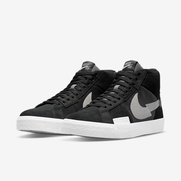 Nike SB Zoom Blazer Mid Premium Moški Superge Črna / Siva / Bela | NK459VYM