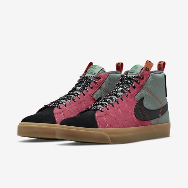 Nike SB Zoom Blazer Mid Premium Ženske Skate Čevlji Bela / Rjav / Črna | NK691VIG