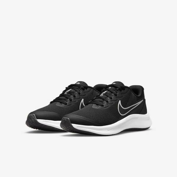 Nike Star Runner 3 Older Road Otroci Tekaški Čevlji Črna / Temno Siva | NK379XHN