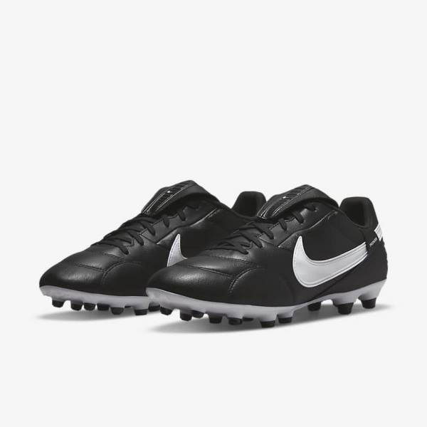 Nike The Premier 3 FG Firm-Grounds Moški Nogometni Čevlji Črna / Bela | NK182GPU