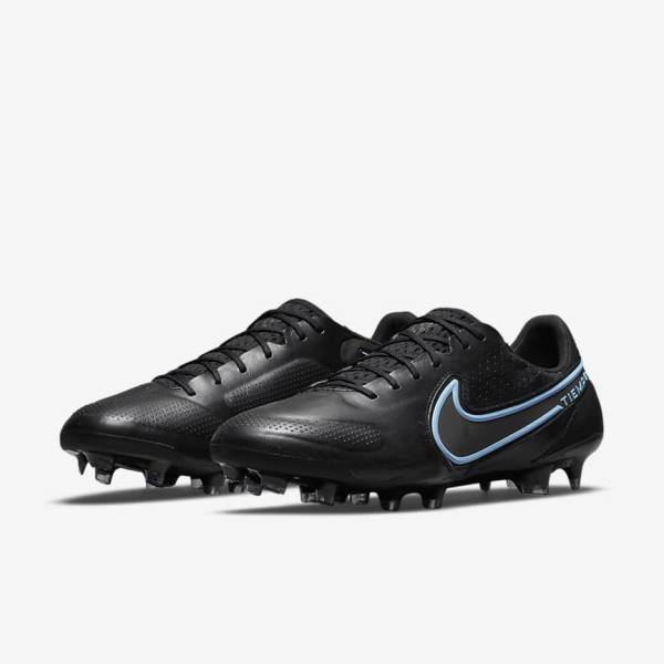 Nike Tiempo Legend 9 Elite FG Firm-Ground Ženske Nogometni Čevlji Črna / Siva | NK654AUD