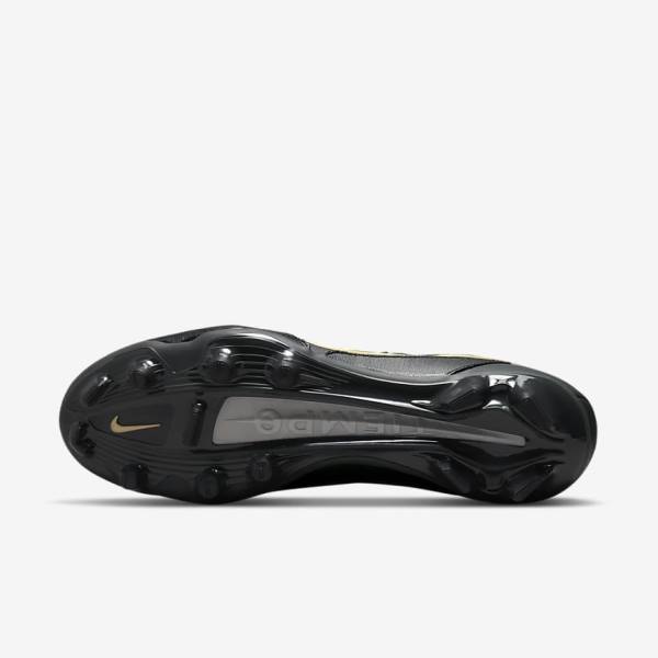 Nike Tiempo Legend 9 Pro FG Firm-Ground Moški Nogometni Čevlji Črna / Temno Siva / Kovinski Zlato / Kovinski Temno Siva | NK820ZTJ