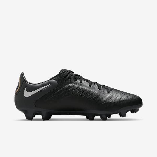 Nike Tiempo Legend 9 Pro FG Firm-Ground Moški Nogometni Čevlji Črna / Temno Siva / Kovinski Zlato / Kovinski Temno Siva | NK820ZTJ