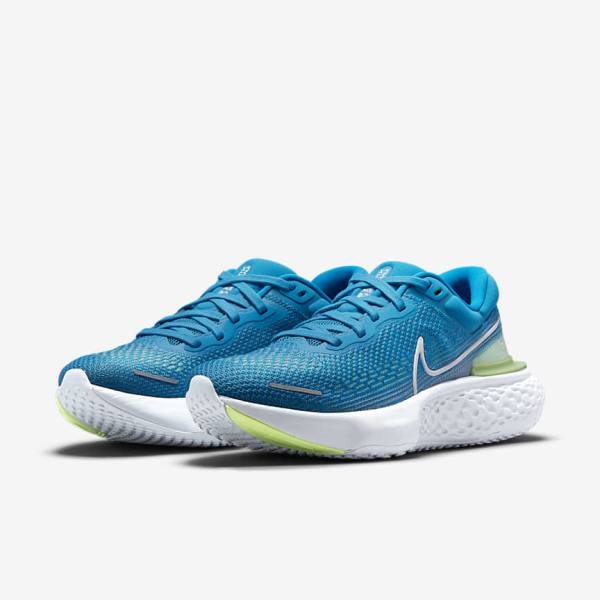 Nike ZoomX Invincible Run Flyknit Road Moški Tekaški Čevlji Modra / Svetloba Zelena / Siva / Bela | NK132SHV