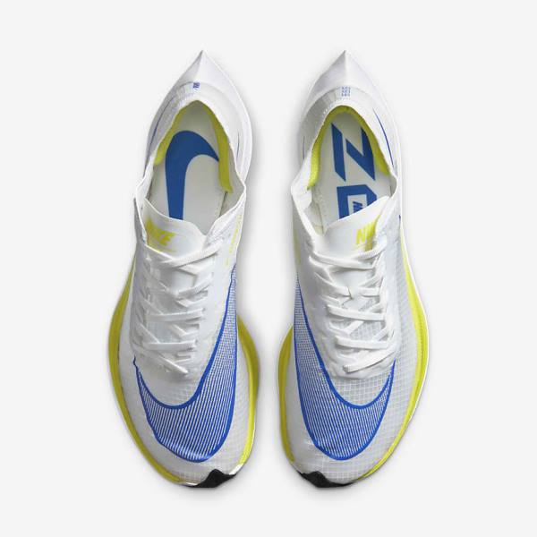 Nike ZoomX Vaporfly NEXT% Road Racing Moški Tekaški Čevlji Bela / Črna / Modra | NK954JKW