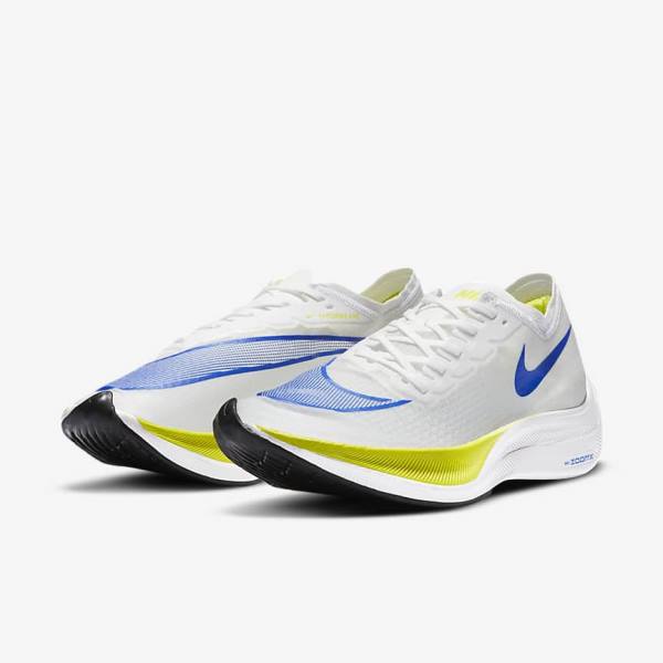 Nike ZoomX Vaporfly NEXT% Road Racing Moški Tekaški Čevlji Bela / Črna / Modra | NK954JKW