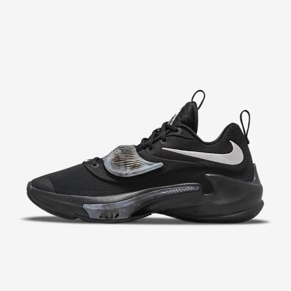 Nike Zoom Freak 3 Ženske Košarkaški Copati Črna / Siva / Roza / Kovinski Srebrna | NK160ZMF