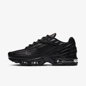 Nike Air Max Plus 3 Leather Moški Superge Črna / Temno Siva | NK305IGF