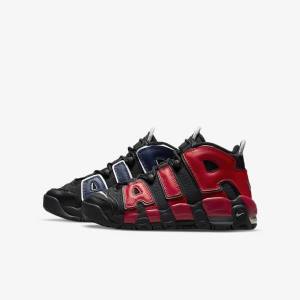 Nike Air More Uptempo Older Otroci Superge Črna / Mornarica / Bela / Rdeča | NK061OLP