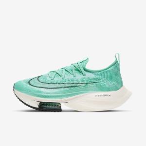 Nike Air Zoom Alphafly NEXT% Flyknit Road Racing Ženske Tekaški Čevlji Turkizna / Črna / Svetloba Turkizna / Bela | NK683MDE