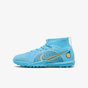 Nike Jr. Mercurial Superfly 8 Academy TF Older Turf Otroci Nogometni Čevlji Modra / Oranžna | NK571SEI