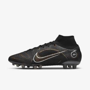 Nike Mercurial Superfly 8 Elite AG Artificial-Grasss Ženske Nogometni Čevlji Črna / Kovinski Srebrna / Siva / Kovinski Zlato | NK610ONW