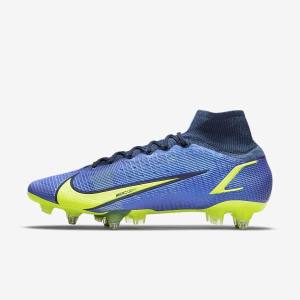 Nike Mercurial Superfly 8 Elite SG-Pro AC Soft-Ground Moški Nogometni Čevlji Modra | NK603ZQP