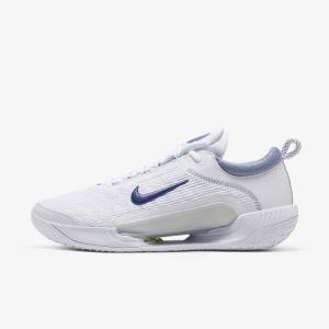 Nike NikeCourt Zoom NXT Hard Court Moški Tenis Copati Bela / Siva / Mornarica | NK381KDH