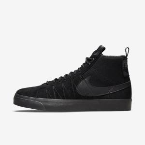 Nike SB Zoom Blazer Mid Premium Moški Skate Čevlji Črna / Temno Siva | NK421EYL