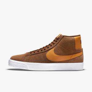 Nike SB Zoom Blazer Mid Ženske Skate Čevlji Bela / Rumena | NK063NCP